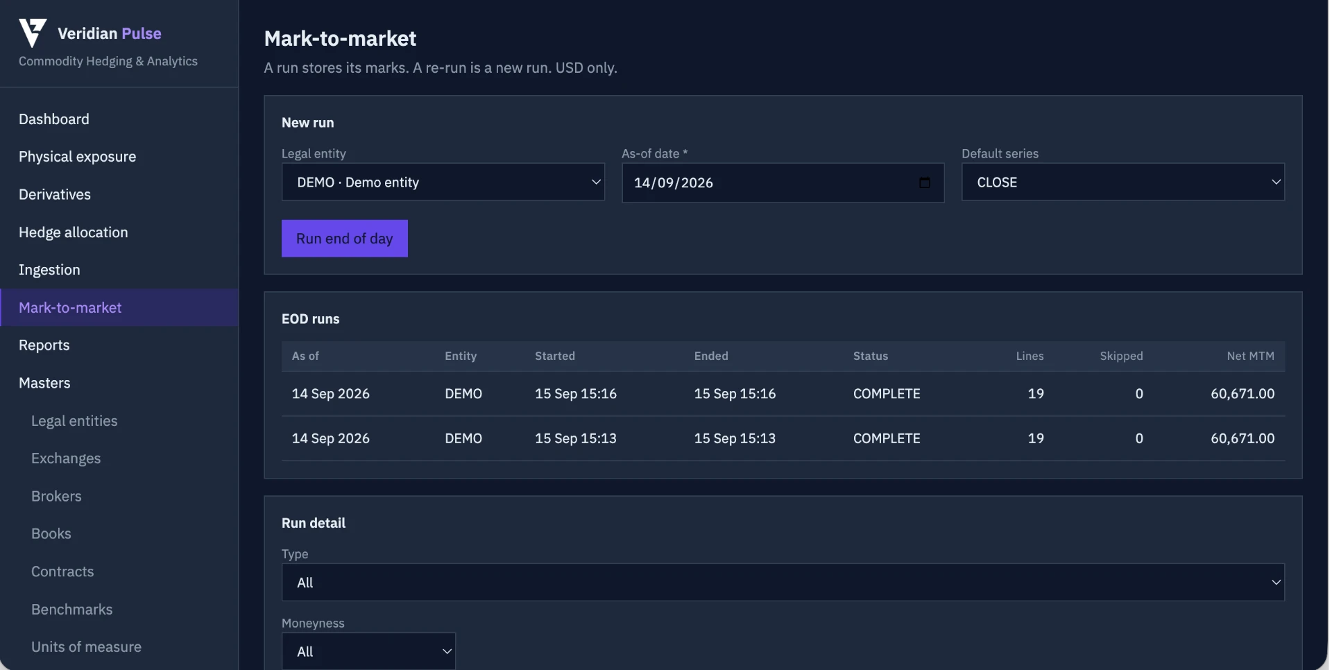Veridian Pulse end-of-day mark-to-market run