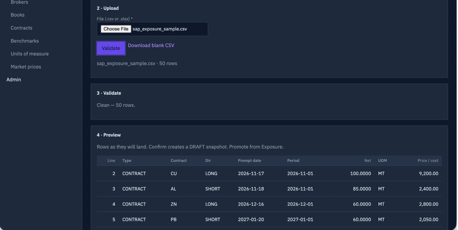Veridian Pulse validating an ERP exposure import